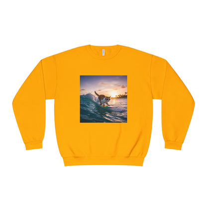 Surfing Cat Unisex NuBlend Crewneck Sweatshirt style 2