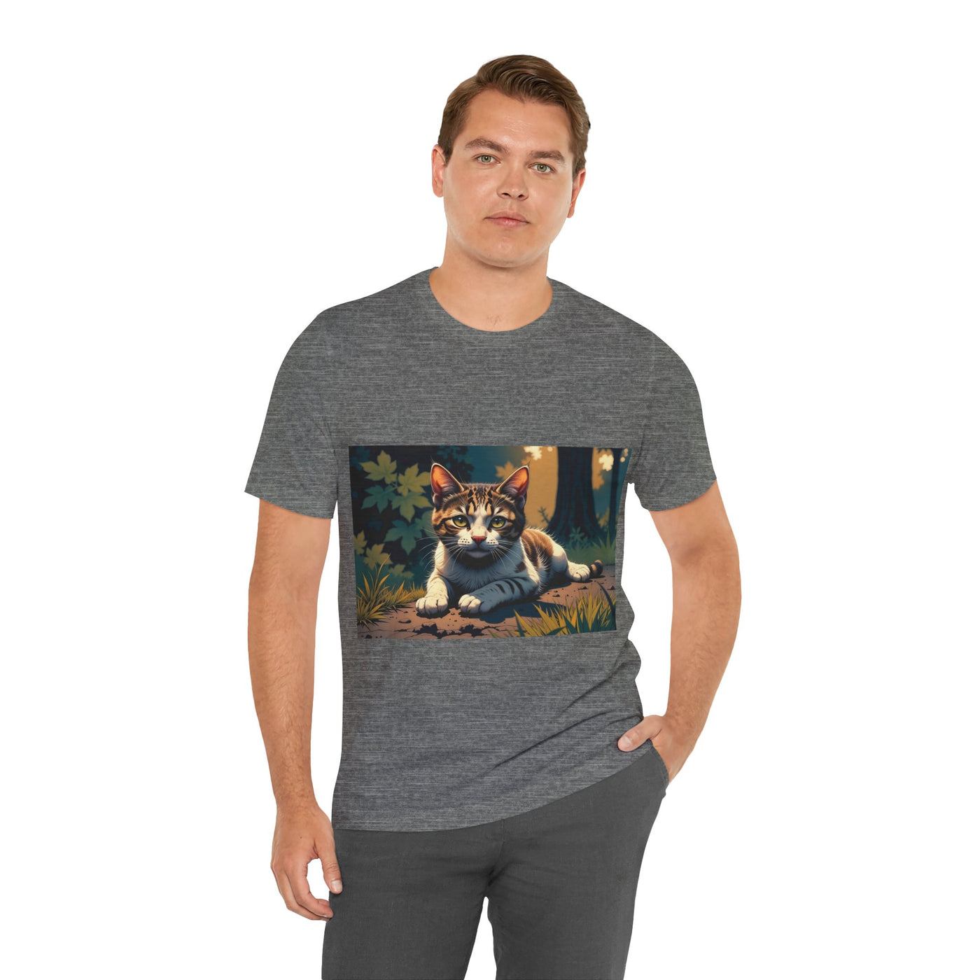 Cool Cat Graphic Tee style 2 - Unisex Jersey Short Sleeve Tee, Cat Lover Gift, Cute Cat T-Shirt, Casual Wear, Pet Owner Apparel