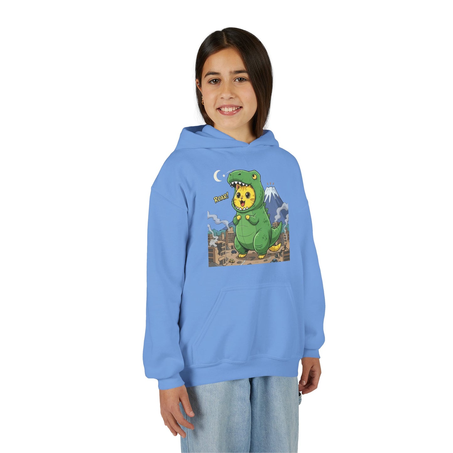 Cat cosplay Godzilla Unisex Kids Hoodie style 1