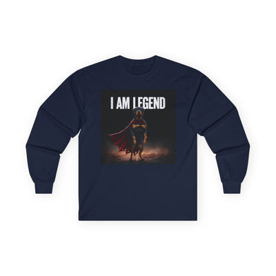 I Am Legend Dog Unisex Long Sleeve Tee - Stylish Graphic Shirt for Superhero Fans