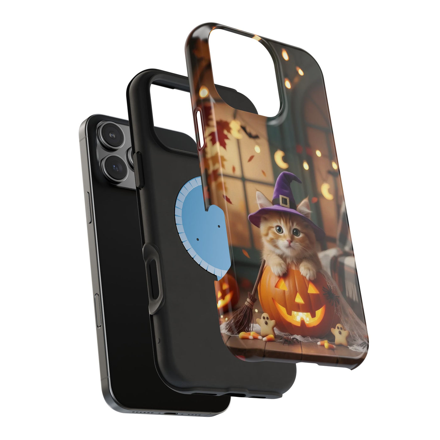 Halloween cute kitten photo style 1 Magnetic Phone Case, Cat Lover Gift, Impact-Resistant iPhone Case, Funny Pet Accessory, Unique Animal Design
