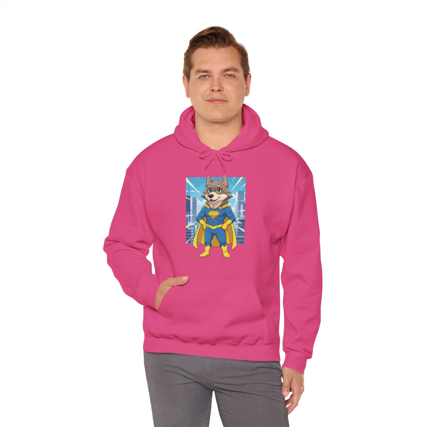 Dog cosplay Superman Funny Design Unisex Hoodie style 1