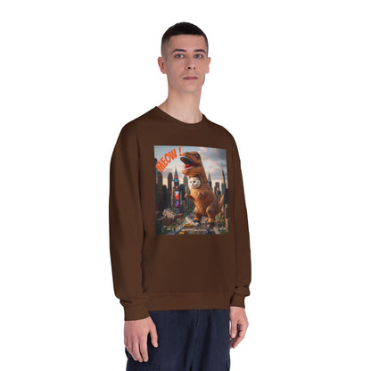 Tyrannosaurus Cat in city Unisex NuBlend Sweatshirt style 1