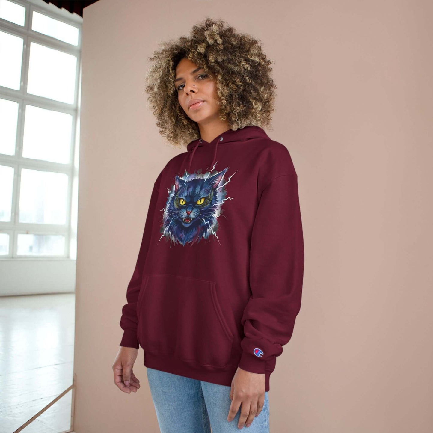 Mad Cat Men and Women Champion Hoodie style 4