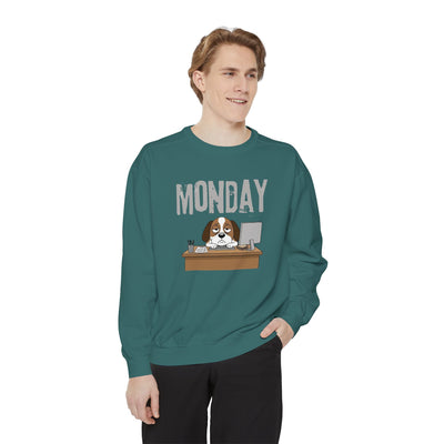 Monday Face Dog Stares Blankly Unisex Crewneck Sweatshirt style 6