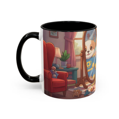 Super Pup Coffee Mug - Cute Puppy in Superhero Costume Accent Mug 11oz
