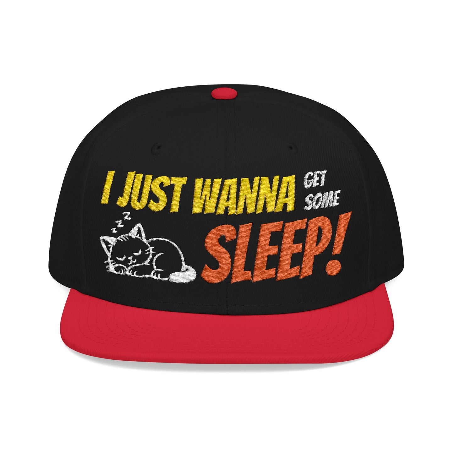 I just wanna get some sleep Embroidered Cute Cat Snapback Hat