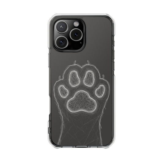 Grey Cat Paw Print Magnetic iPhone Case