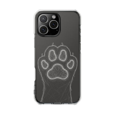 Grey Cat Paw Print Magnetic Case for Pet Lovers