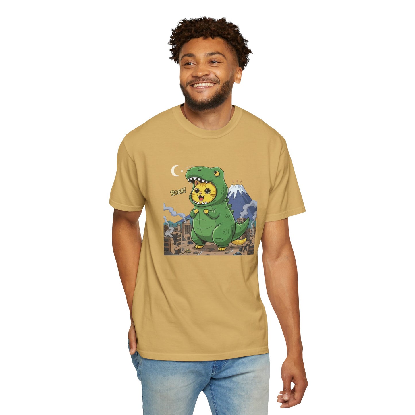 Cat cosplay Godzilla Funny Design Unisex T-Shirt style 1