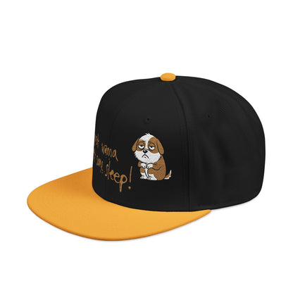 I just wanna get some sleep Embroidered Cute Puppy Snapback Hat