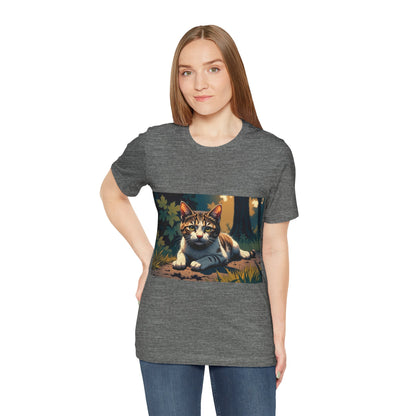 Cool Cat Graphic Tee style 2 - Unisex Jersey Short Sleeve Tee, Cat Lover Gift, Cute Cat T-Shirt, Casual Wear, Pet Owner Apparel