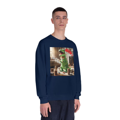 Tyrannosaurus Cat at home Unisex NuBlend Crewneck Sweatshirt