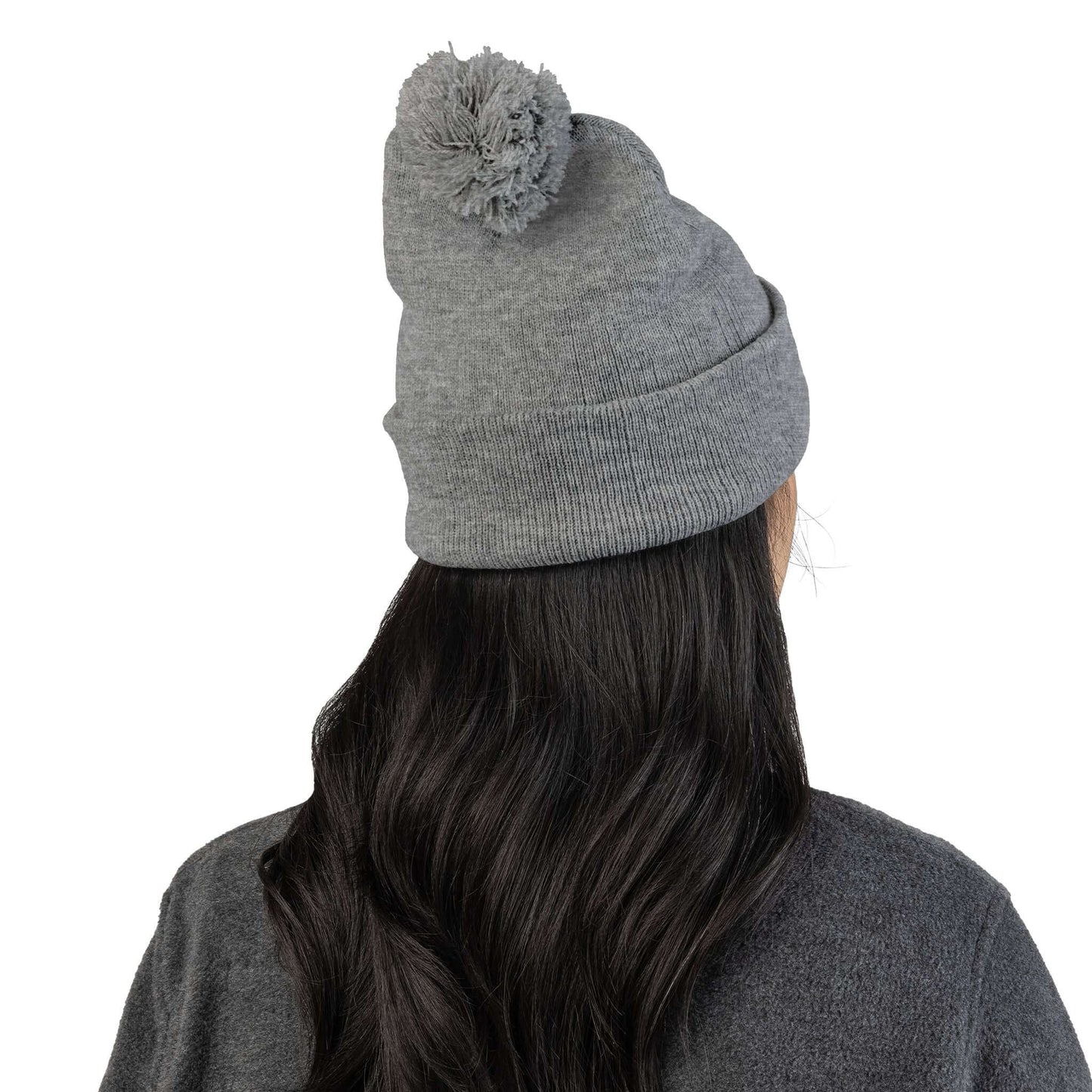 Embroidered Dog Mom Pom-Pom Knit Cap