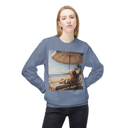 Beach Vibes Dog Graphic Unisex Crewneck Sweatshirt