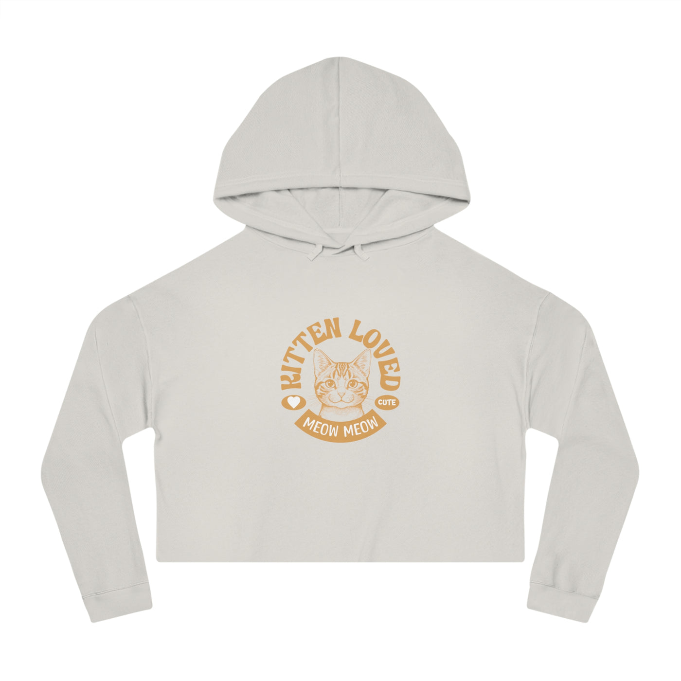 Kitten Loved - Orange Cat Graphic Women Cropped Hoodie