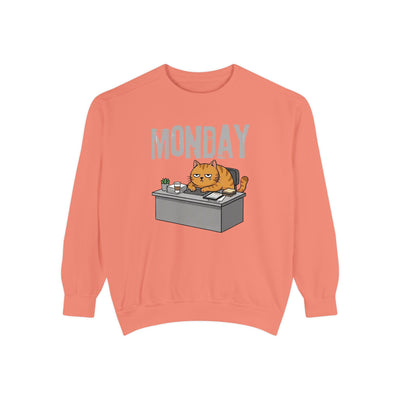 Monday Face Cat Stares Blankly Unisex Crewneck Sweatshirt style 6