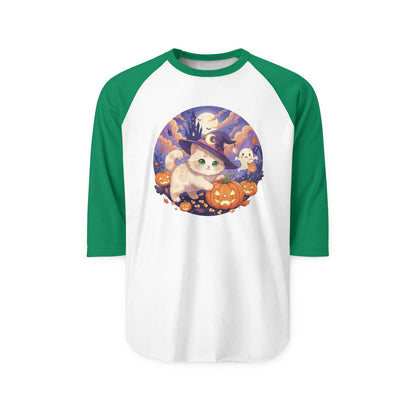 Halloween Cute Kitten Anime Unisex Raglan Shirt style 5
