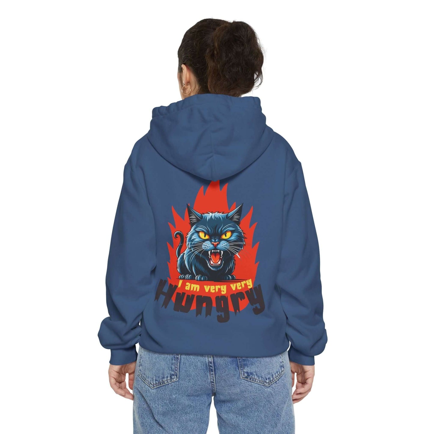I am very very Hungry - Cartoon Cat Unisex Pullover Hoodie