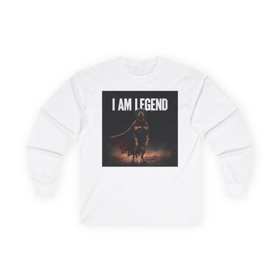 I Am Legend Dog Unisex Long Sleeve Tee - Stylish Graphic Shirt for Superhero Fans