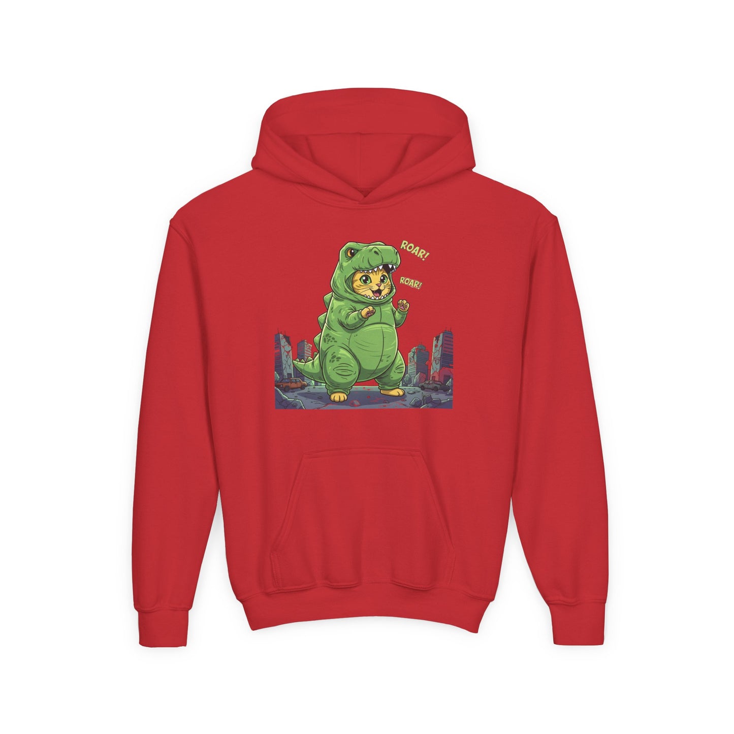 Cat cosplay Godzilla Unisex Kids Hoodie style 2