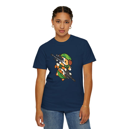 Cute Soldier Sniper Dog & Cat Unisex Graphic T-Shirt