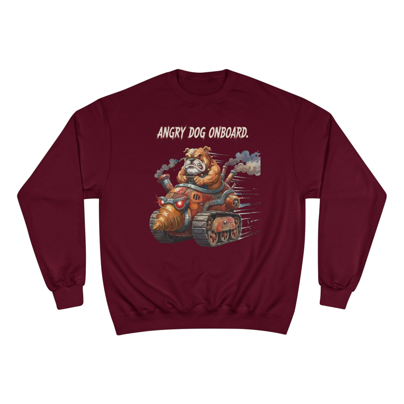 Angry Dog Onboard Graphic style 2 Champion Crewneck Sweatshirt for Gamers & Sci‑Fi Fans