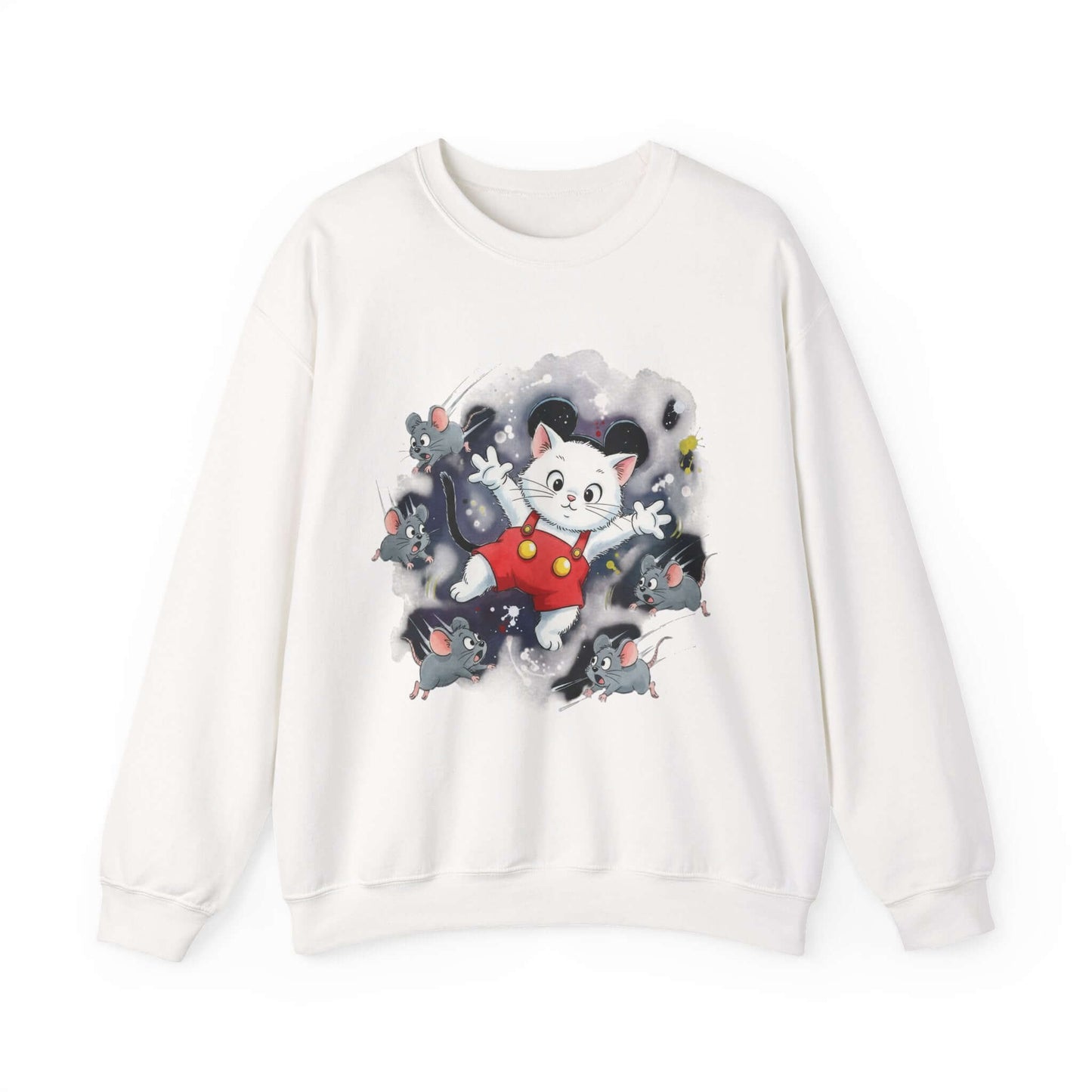 Watercolor Cat painting Unisex Crewneck Sweatshirt style 2