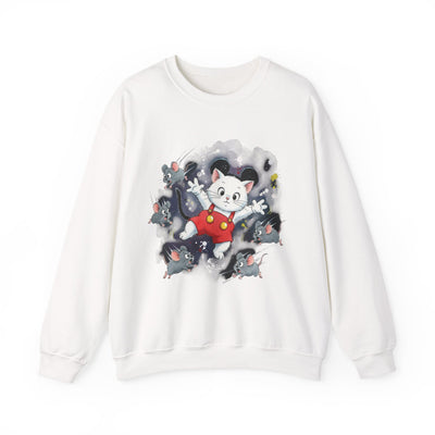 Watercolor painting style 2 Men & Women Cute Cat Pile Crewneck Sweatshirt