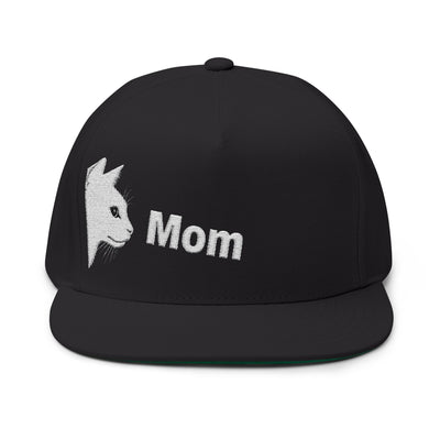 Cat Mom style 4 Flat Bill Cap | Stylish Pet Lover Hat | Perfect Gift for Cat Owners | Embroidered Cat Mom Cap | Fun Pet Accessories