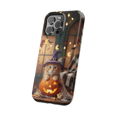 Halloween cute kitten photo style 1 Magnetic Phone Case, Cat Lover Gift, Impact-Resistant iPhone Case, Funny Pet Accessory, Unique Animal Design