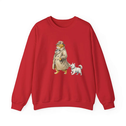 Watercolor Cat & Dog painting unisex Crewneck Sweatshirt style 2