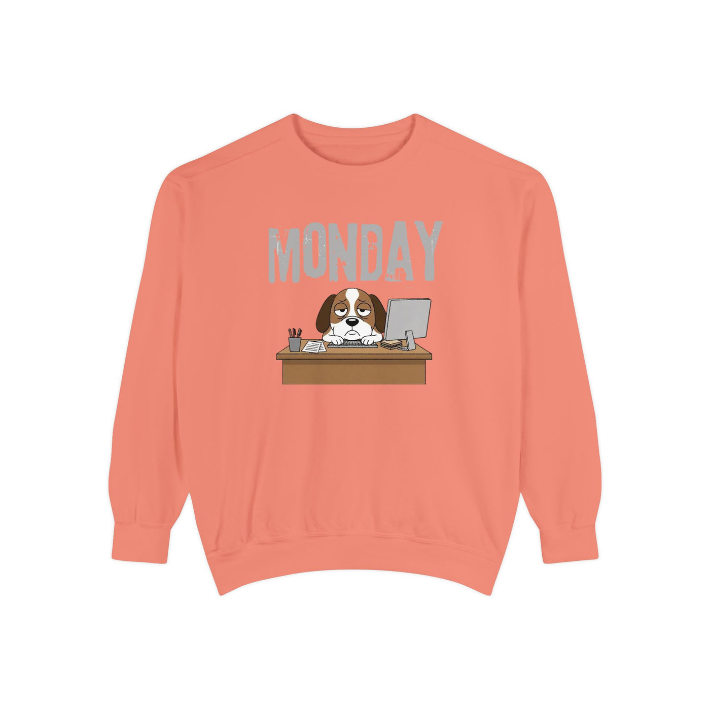 Monday Face Dog Stares Blankly Unisex Crewneck Sweatshirt style 6