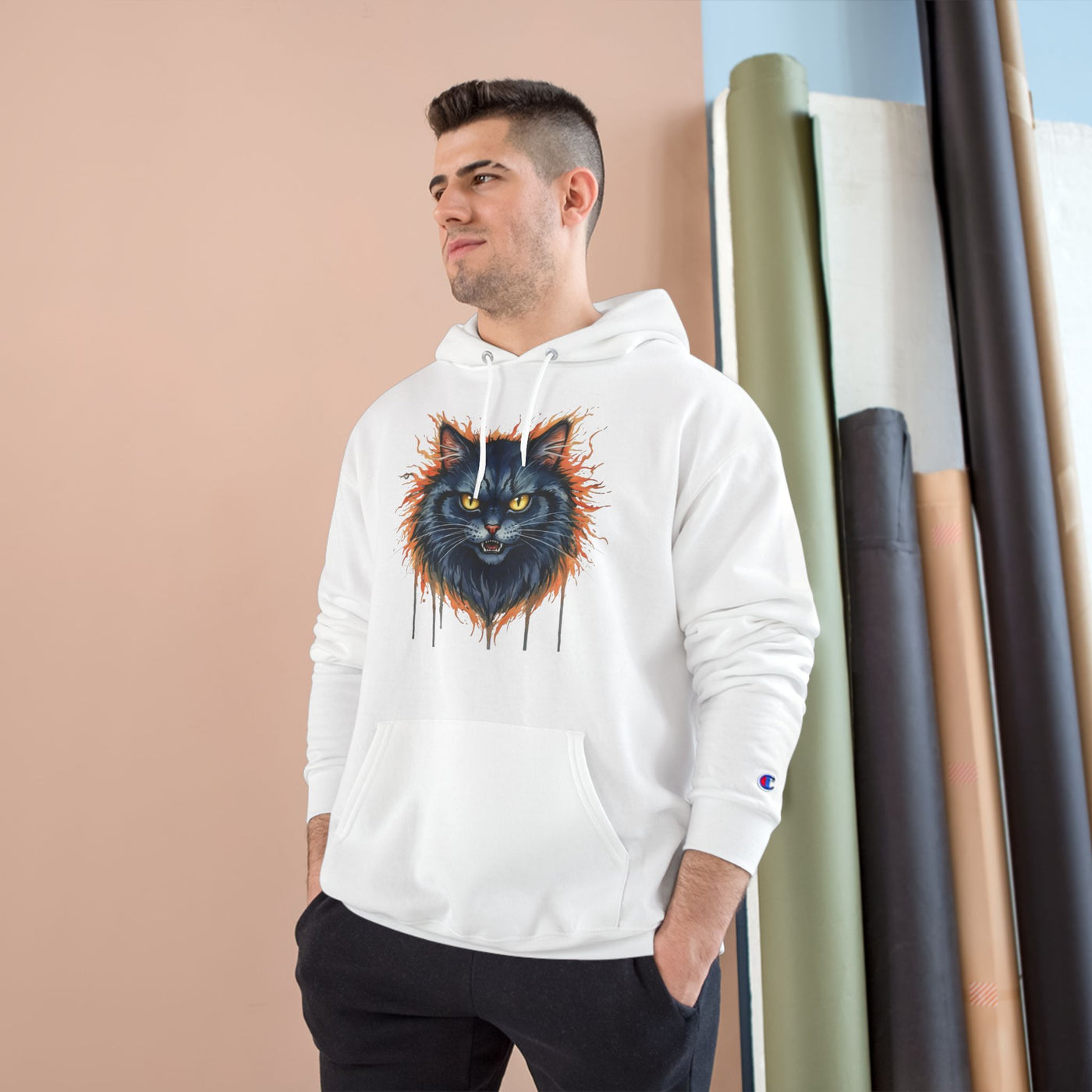 Mad Cat style 2 Men and Women Champion Hoodie