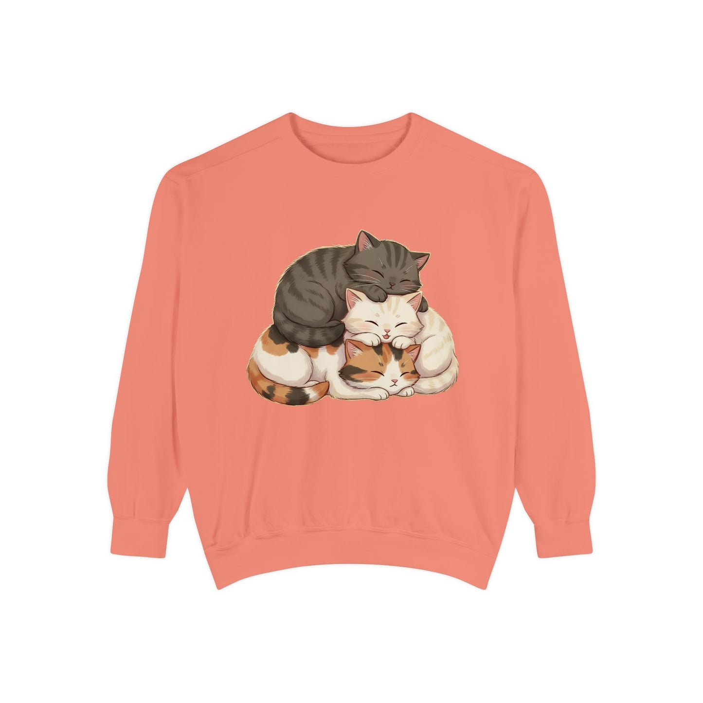 3 Cute Sleeping Cats Cozy Graphic Unisex Crewneck Sweatshirt style 3