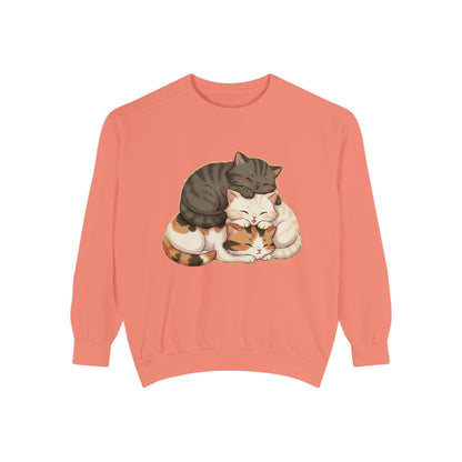 3 Cute Sleeping Cats Cozy Graphic Unisex Crewneck Sweatshirt style 3