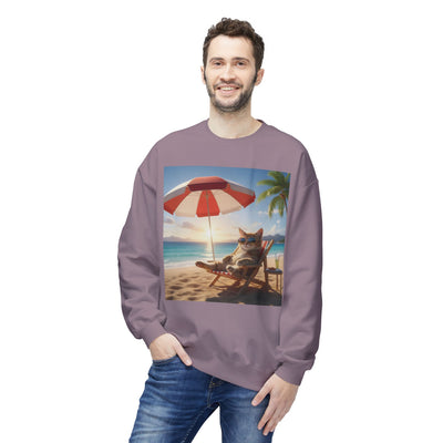 Beach Vibes Cat Crewneck Sweatshirt