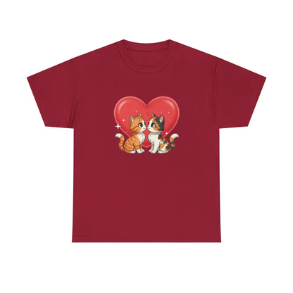 Cats in Love Unisex Tee - Cute Cat T-Shirt for Pet Lovers, Cat Owners, Sports Enthusiasts, Gifts for Animal Lovers, Casual Everyday Wear