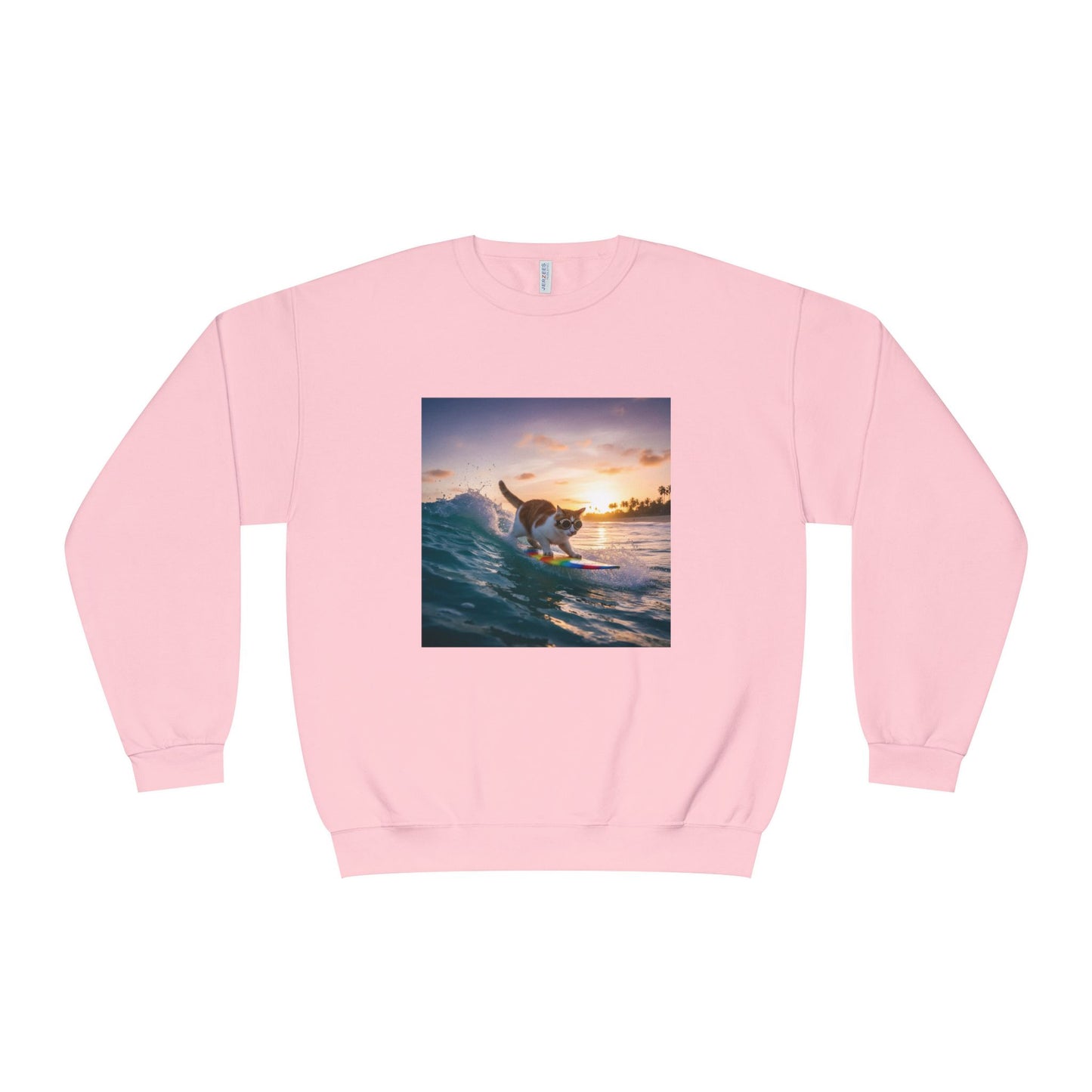 Surfing Cat Unisex NuBlend Crewneck Sweatshirt style 2