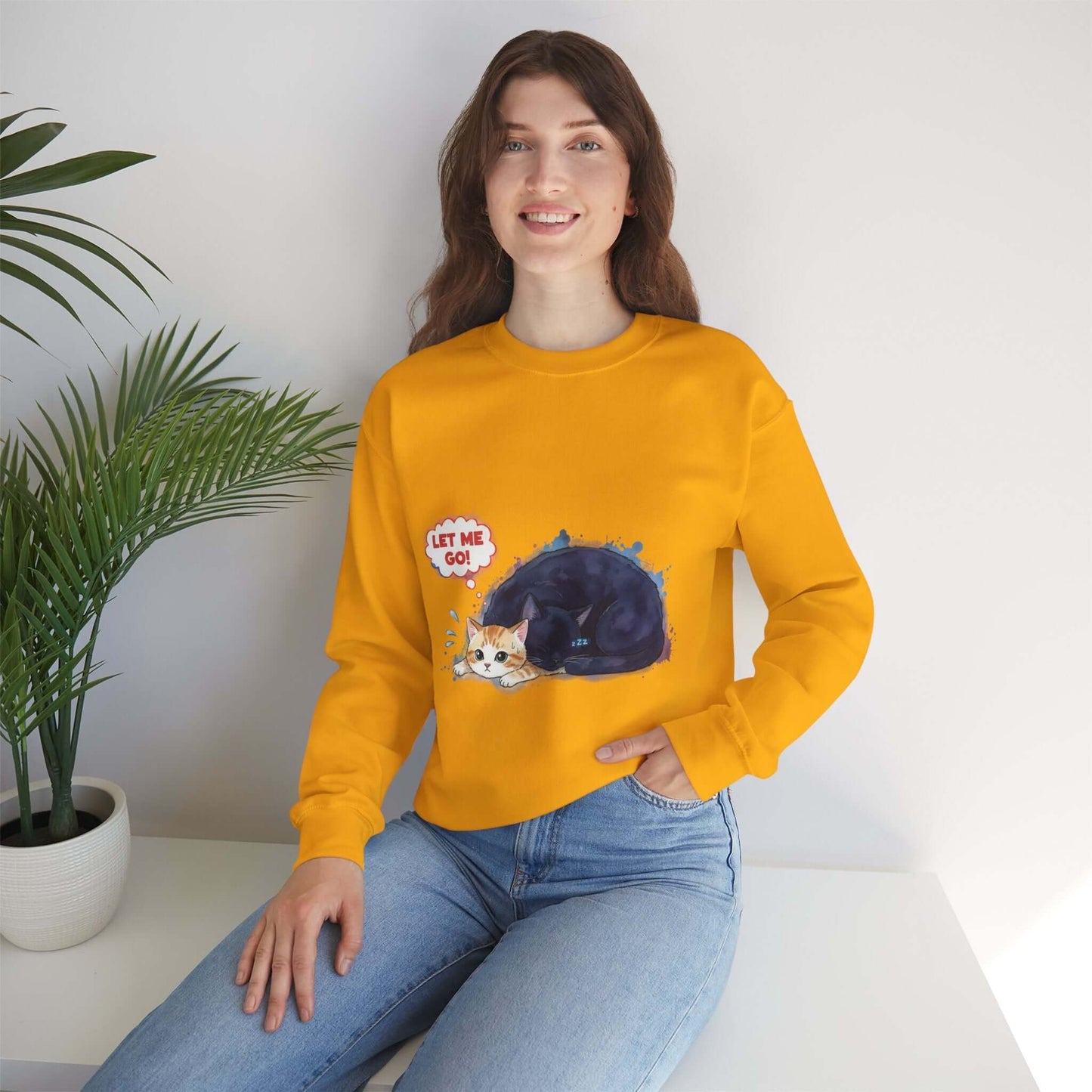 Watercolor Cat painting Unisex Crewneck Sweatshirt style 1