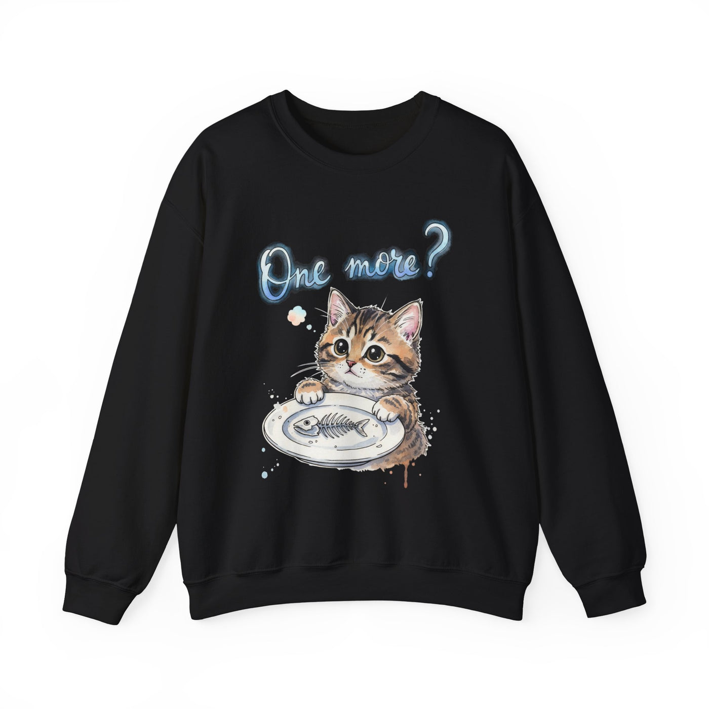Watercolor painting style 3 Men & Women Cute Cat Pile Crewneck Sweatshirt