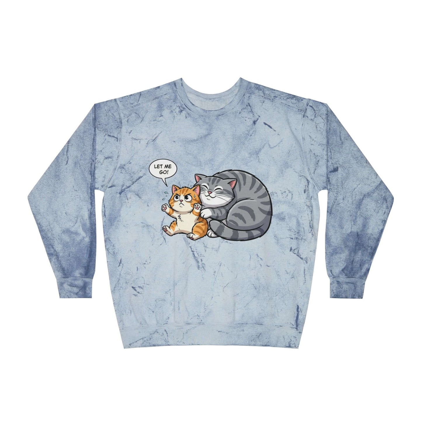 Let Me Go Cat Cozy Crewneck Sweatshirt Tie-Dye style 4