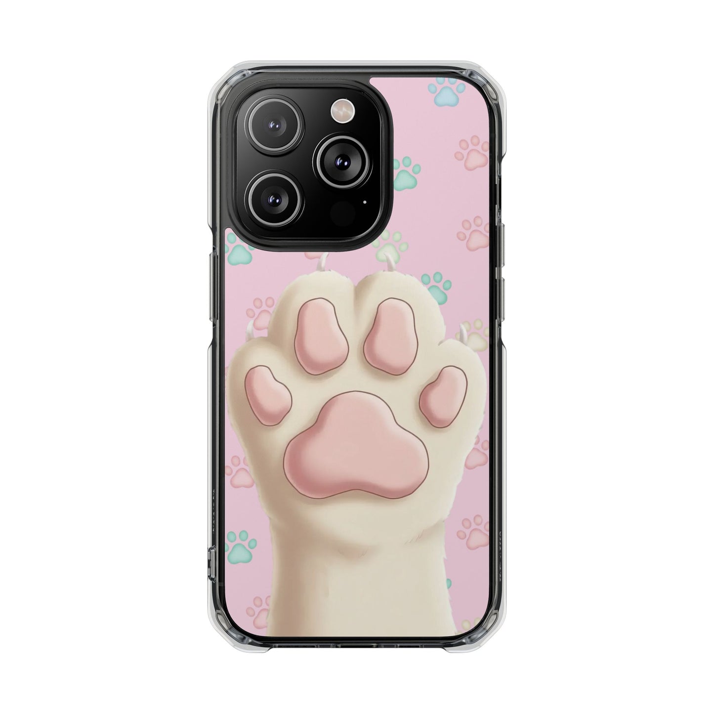 Colorful Cat Paw Print Magnetic Case for iPhone 16 series