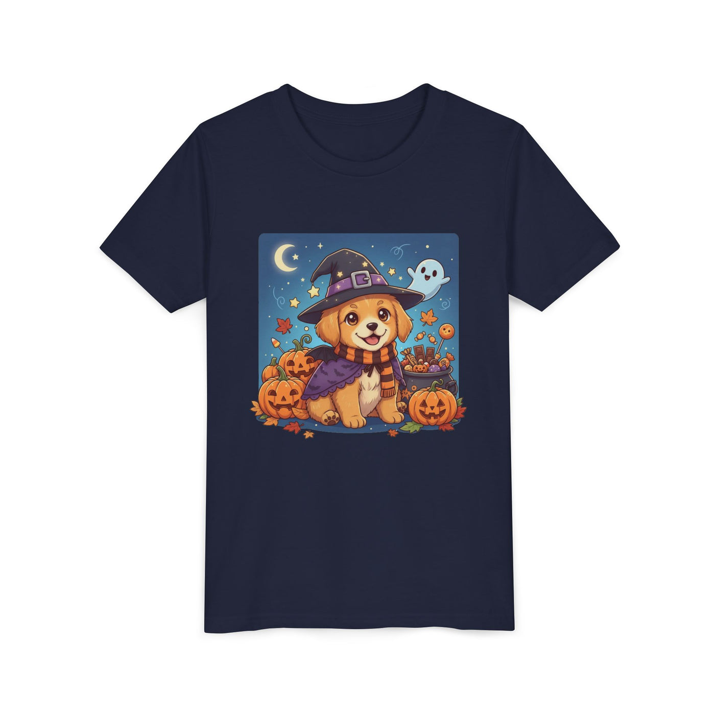 Halloween cute puppy anime style 6 Youth Tee, Short Sleeve T-Shirt, Kids Halloween Apparel, Cute Dog Tee, Fall Outfit for Children