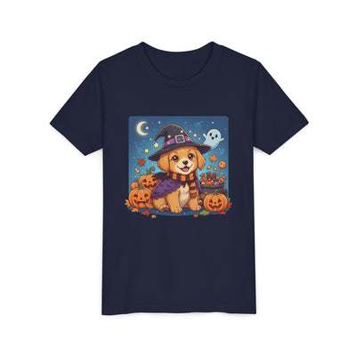 Halloween cute puppy anime style 6 Youth Tee, Short Sleeve T-Shirt, Kids Halloween Apparel, Cute Dog Tee, Fall Outfit for Children