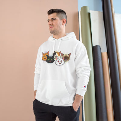 Playful Cat Champion Unisex Hoodie | Cozy Cat Lover Pullover, Pet Themed Gift, Cute Animal Apparel, Perfect for Cat Days