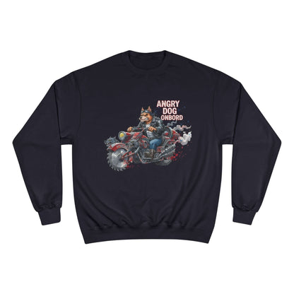 Angry Dog Onboard Graphic Champion Crewneck Sweatshirt style 3
