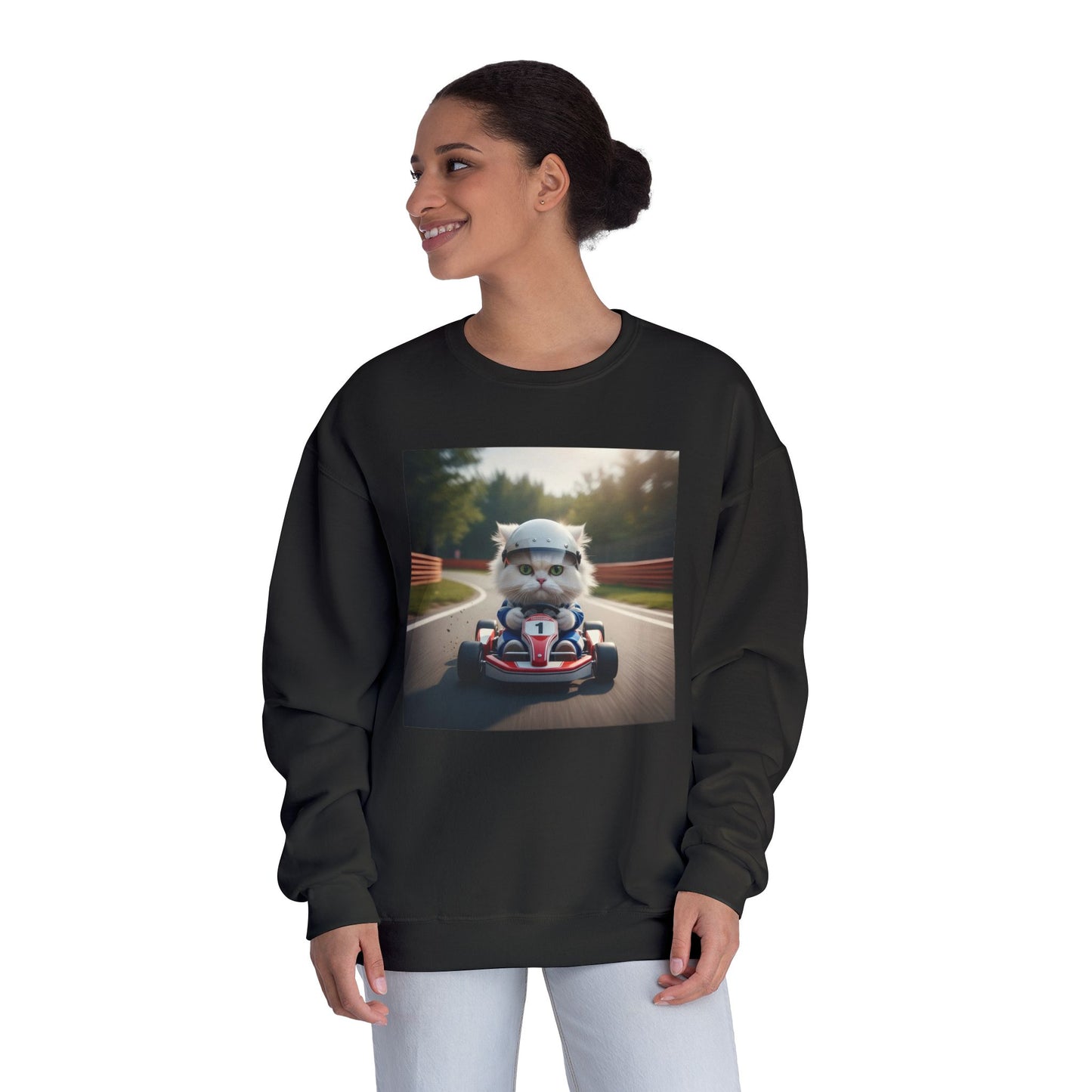 Go Kart Cat Unisex NuBlend Crewneck Sweatshirt style 1