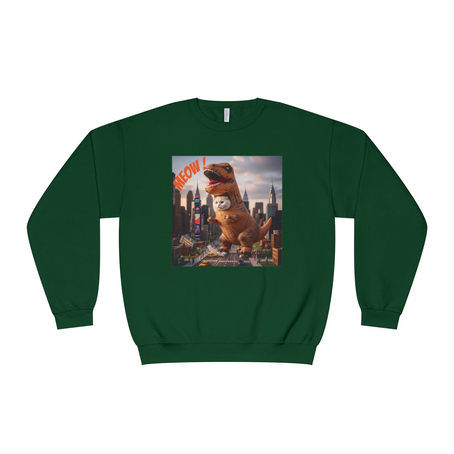 Tyrannosaurus Cat in city Unisex NuBlend Sweatshirt style 1