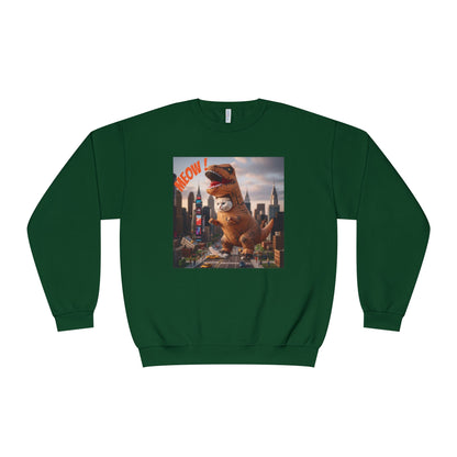 Tyrannosaurus Cat in city Unisex NuBlend Sweatshirt style 1